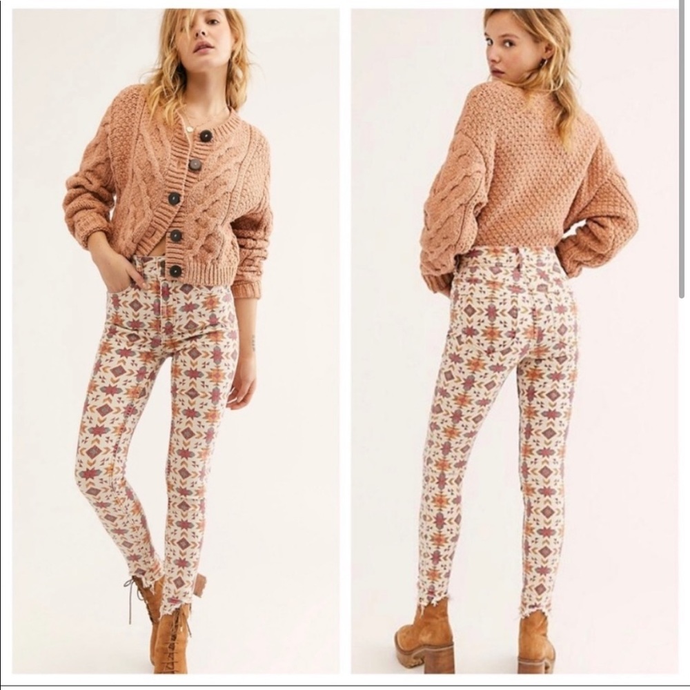 Free People Wild Child printed jeans